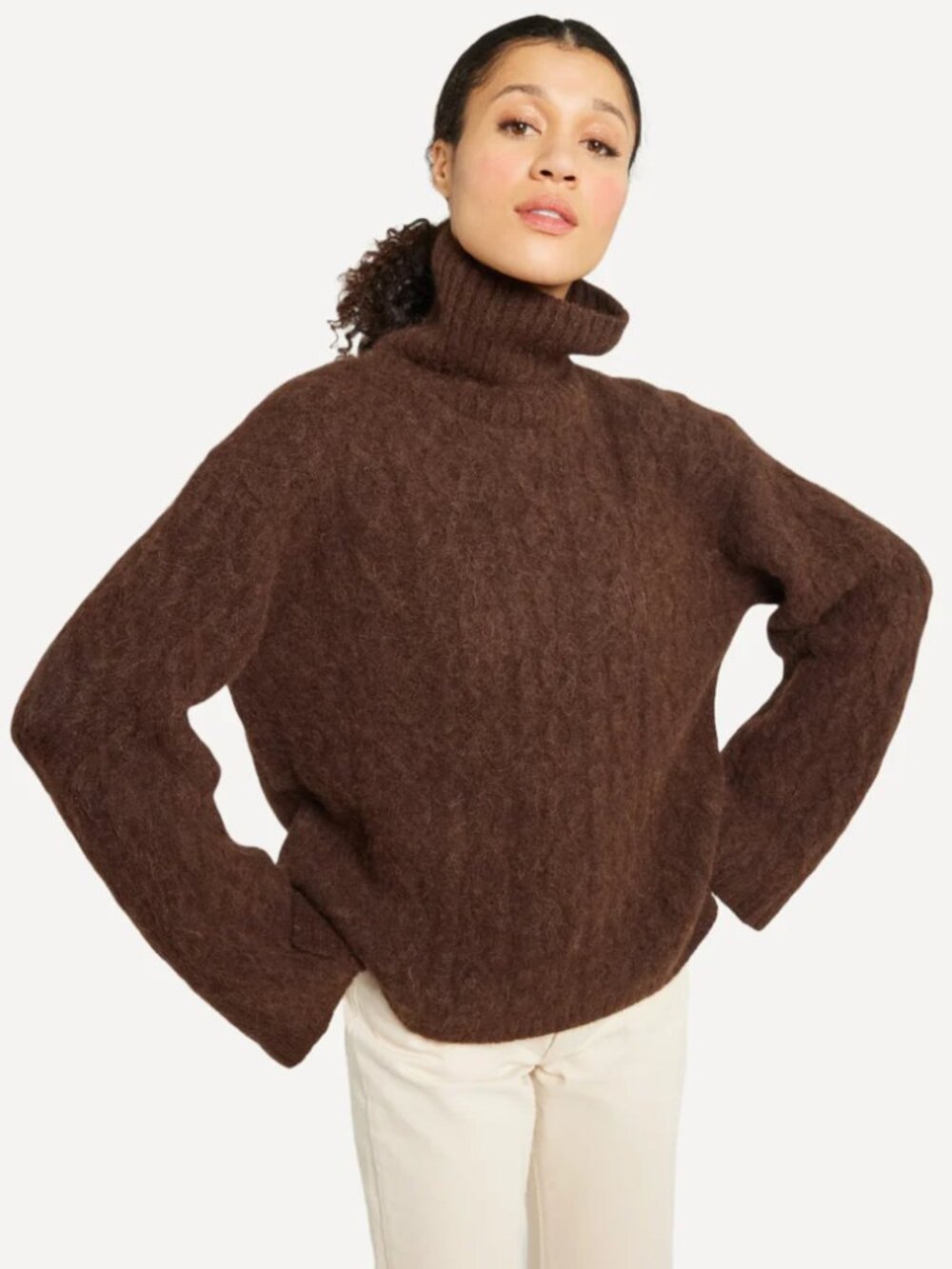 NWOT Mille Annika Turtleneck in Cocoa- Size XS/S
